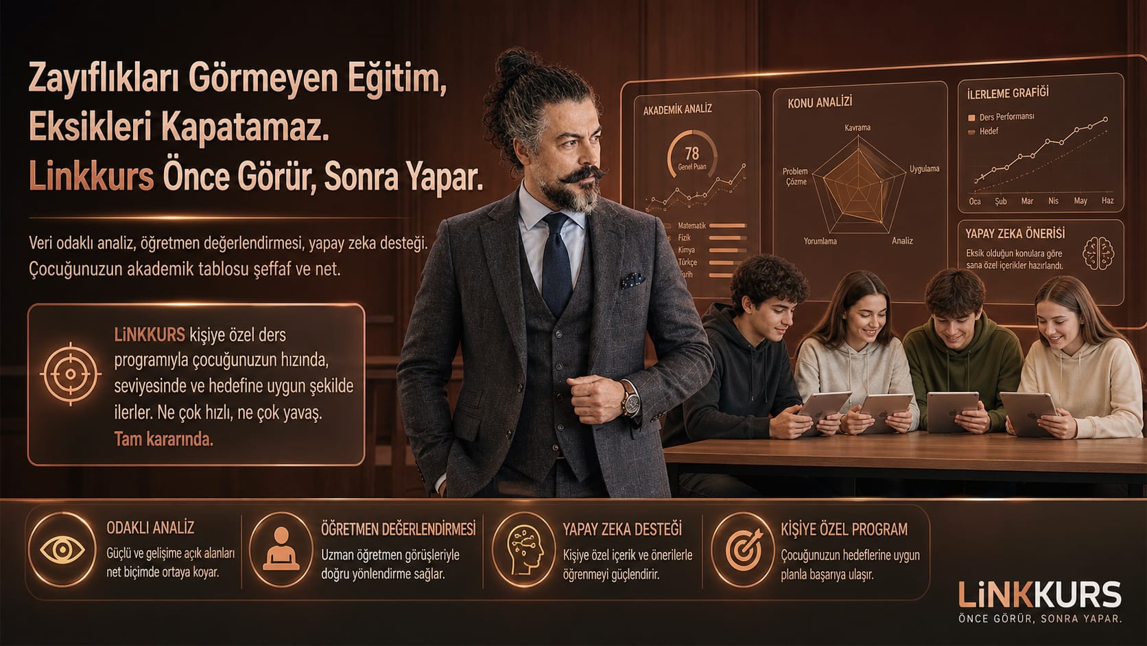 Önce görür, sonra yapar.